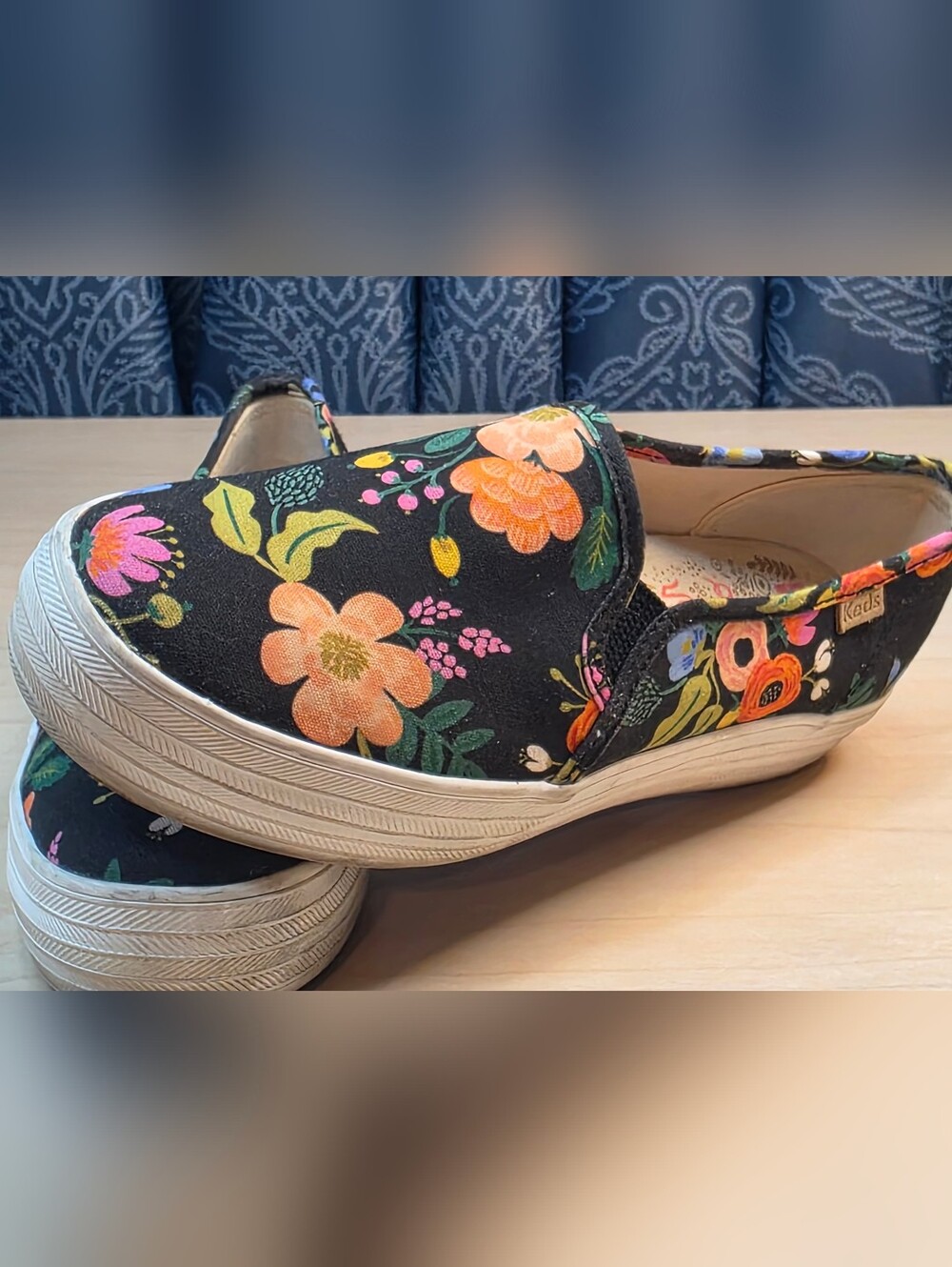 Keds x Rifle Paper Co. Women's Floral Canvas Slip-On Sneakers - Size 7.5